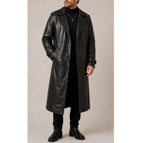 vintage leather trench coat products for sale | eBay