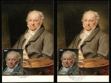 1975 'Self portrait' Francisco de Goya Rwanda FDC Postcards Thematic Group #14