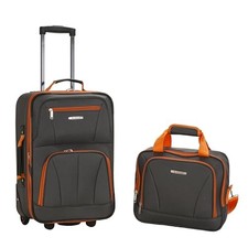 ROCKLAND FASHION EXPANDABLE SOFTSIDE UPRIGHT LUGGAGE SET 2-PIECE - CHARCOAL