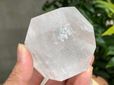 6CM Natural carved Clear quartz Dodecahedron Reiki decor figurine heal gift 1pc
