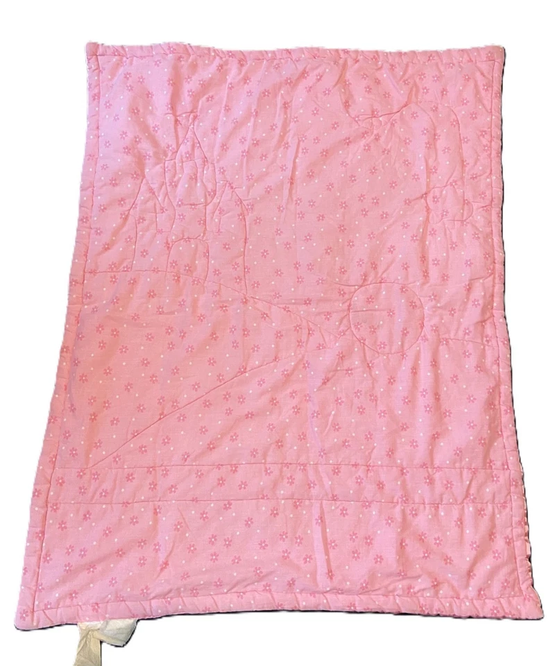 Disney Pink Once Upon A Time Princess Castle Baby Toddler Blanket Satin 33x42 - Image 2 of 2