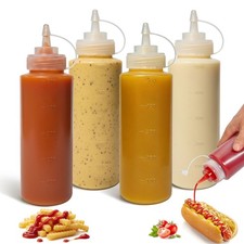 OAMCEG 16OZ/470ml Sauce Squeeze Flaschen - 4er Pack BPA-frei 4er Pack, 470ml
