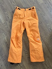 Rossignol Ski Wear Snow Pants Kids Zip Pockets Size 14 Orange Adjust Waist