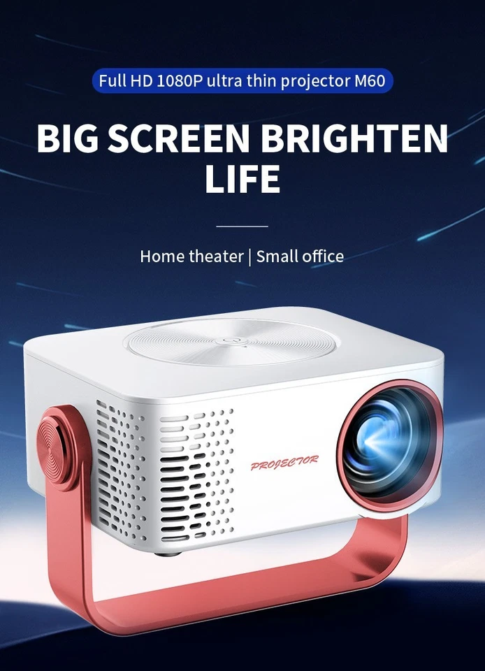 4K HD Projector 1200 ANSI LED 1080P WiFi Bluetooth Support Mobile Phone&Computer - Image 2 of 4