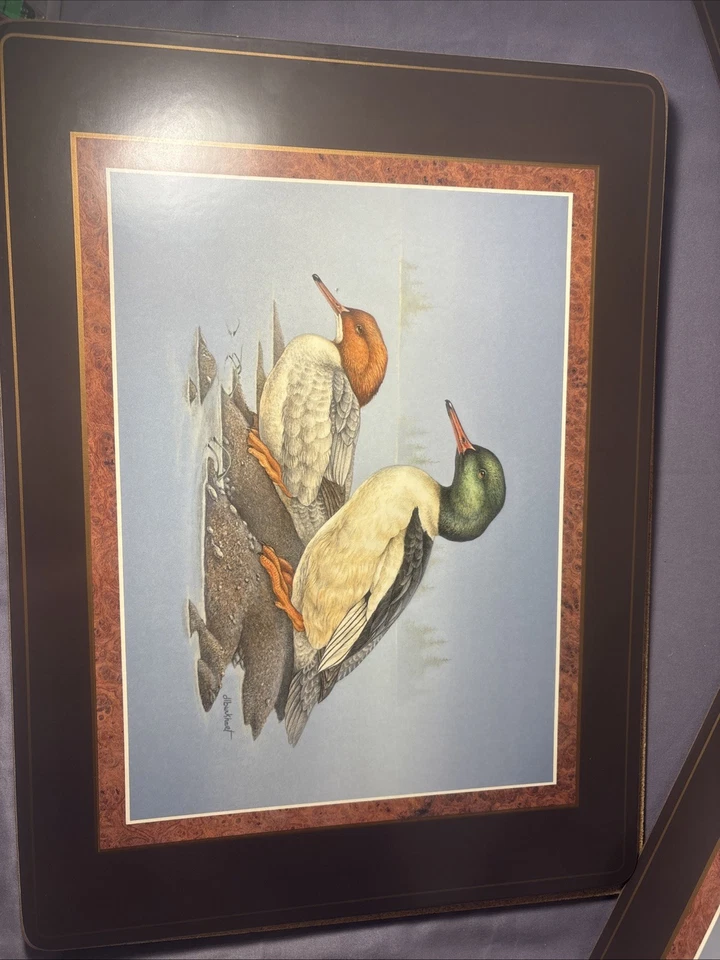 Vintage Cortiça Apoiado Pimpernel Placemats Aves Aquáticas Feito Na Inglaterra Com Caixa e Cartão!! - Imagem 4 de 4