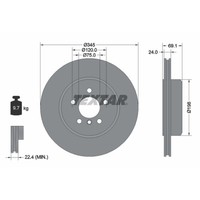 Bremsscheibe Textar 92253925 Hinten, BelüFtet, 1 StüCk
