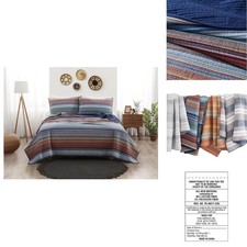 Brooklyn Loom Met Stripe Yarn Dye Twin XL 2 Piece Quilt Set Cotton/Polyester
