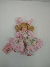 Collectible Porcelain 6" Doll In Pink Outfit Show Stoppers Hand Painted Blonde