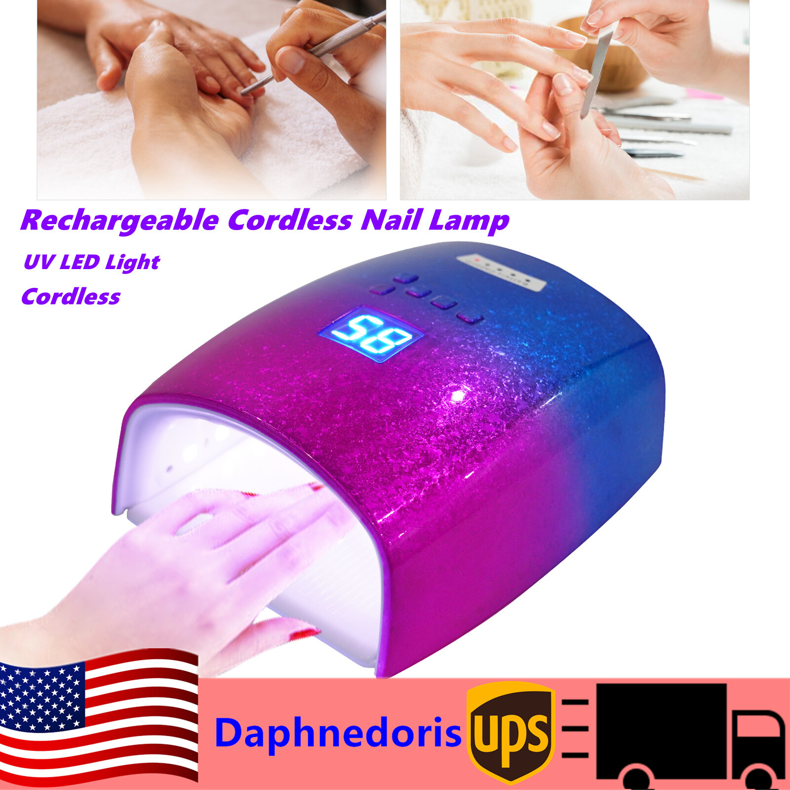 Rechargeable Cordless Nail Gel Dryer 48W Wireless LED UV Nail Lamp Manicure