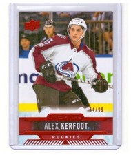 Alex Kerfoot 2017-18 Upper Deck Overtime Rookies Red Parallel Card #172 /99