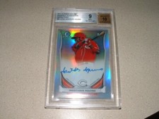 2014 BOWMAN CHROME ARISTEDES AQUINO AUTO,SIGNED REFRACTOR /500 ROOKIE CARD BGS 9