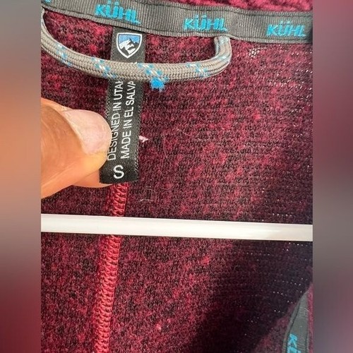 Kuhl wool blend fleece jacket size S grey maroon - Picture 2 of 7
