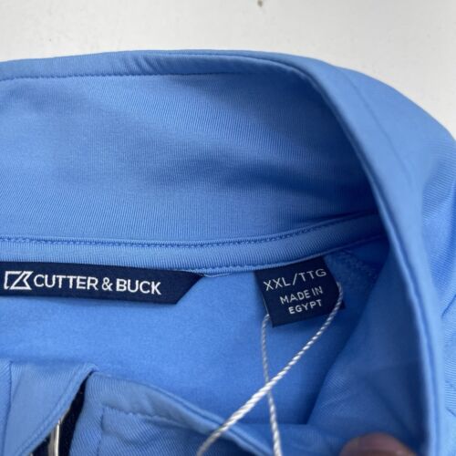 Cutter & Buck Blue Adapt Eco Knit Stretch 1/4 Zip Pullover Sweater Mens Size XXL - Picture 6 of 10
