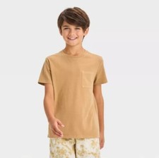 Boys' Short Sleeve Washed T-Shirt - Cat Jack XS 4/5 Brown