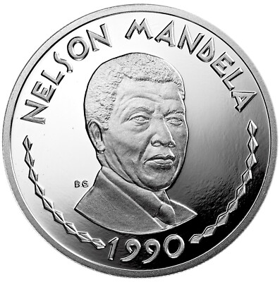 RWANDA 100 Francs 1990 Silver 1oz. Proof ' Nelson Mandela' | eBay