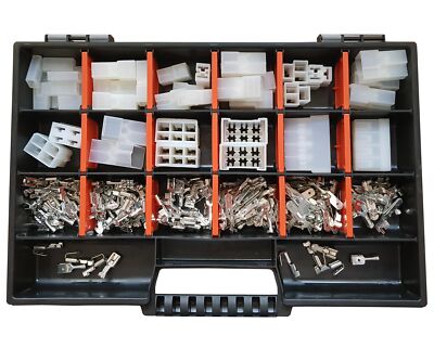 Set Steckverbinder Gehäuse Flachsteckhülsen / Flachstecker 6,3x0,8   215 Teile