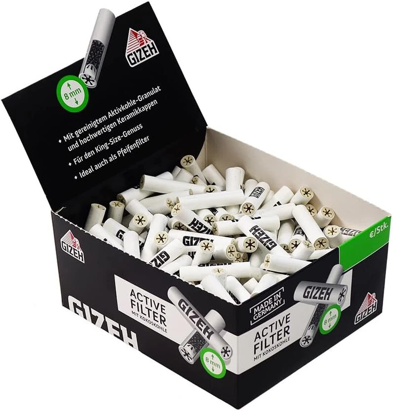 GIZEH Aktivkohle Filter 8mm Verpackung beschädigt 200x