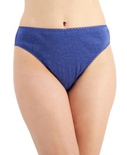 Charter Club Cotton High-Cut Brief Underwear, Blue Heather, Small