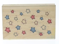 Image Tree Twinkle Stars EK Success Wooden Rubber Stamp
