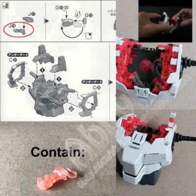 for PG 1/60 RX-0 Unicorn Model 1 PCs Strengthen Replacement Part J18 Clear Red
