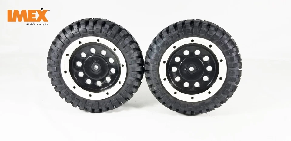 IMEX K-Rock Tires w/ Pluto Beadlock Rims (Black/White) 1 Pair of Front Tires - Image 4 of 4