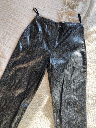 VNTG French Snakeskin Faux Leather Pants