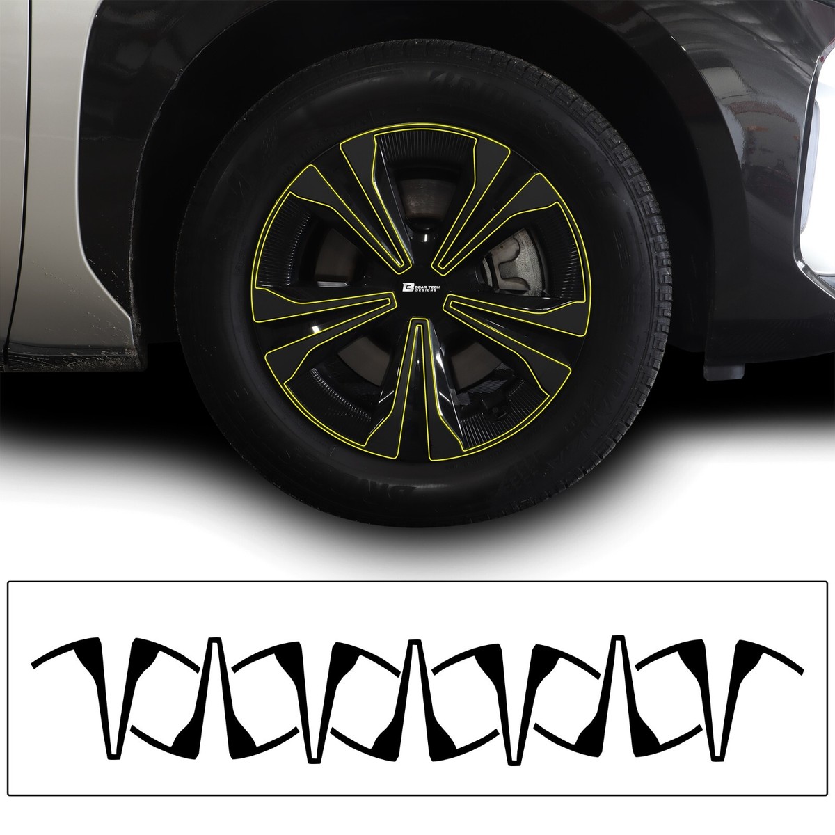 BOR Drive TA.effecta 艶消し黒 Fits Toyota BZ4X 2022-2025 Wheel Rim Chrome Delete Decal Blackout