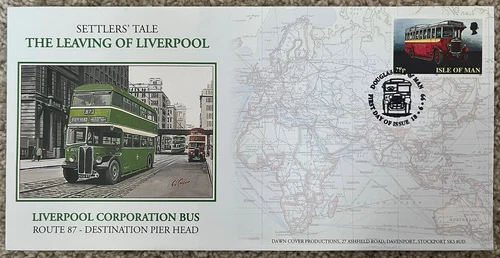 Liverpool Corporation Bus Isle Of Man Large Dawn First Day Cover