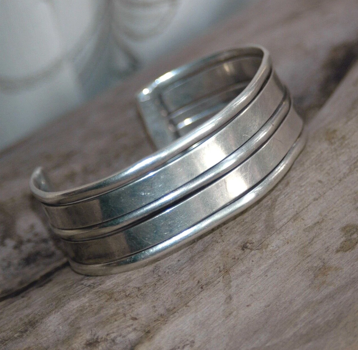 Sterling silve cuff bracelet wide silver cuff bracelet vintage