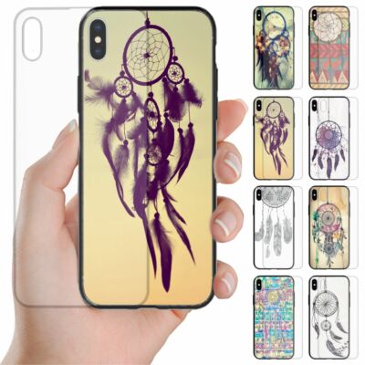 For Huawei Phone Series - Dream Catcher Theme Print Tempered Glass Back Case