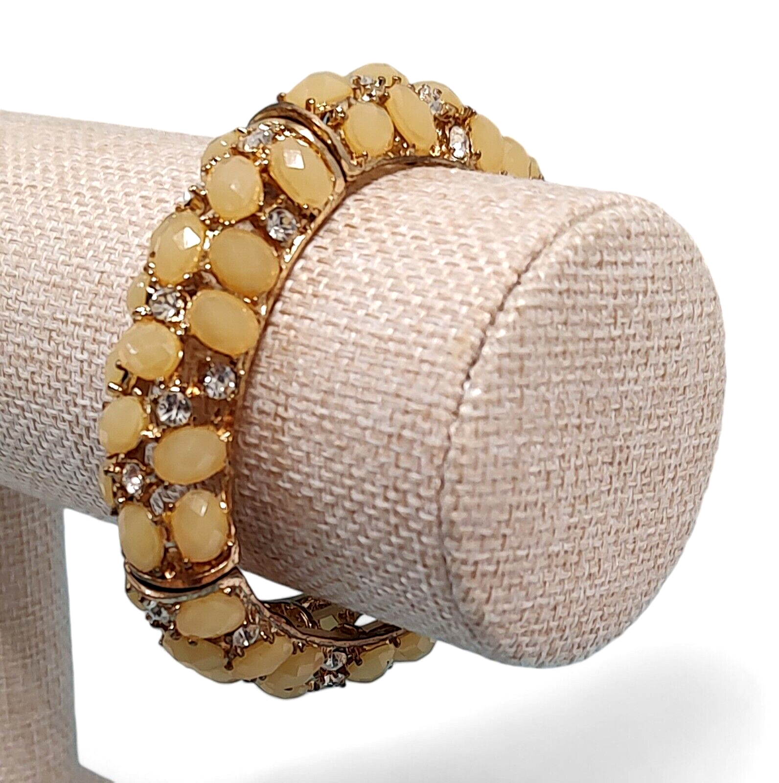 Vintage Bracelet Stretch Bracelet Glam Bling Movie Star Yellow & Gold