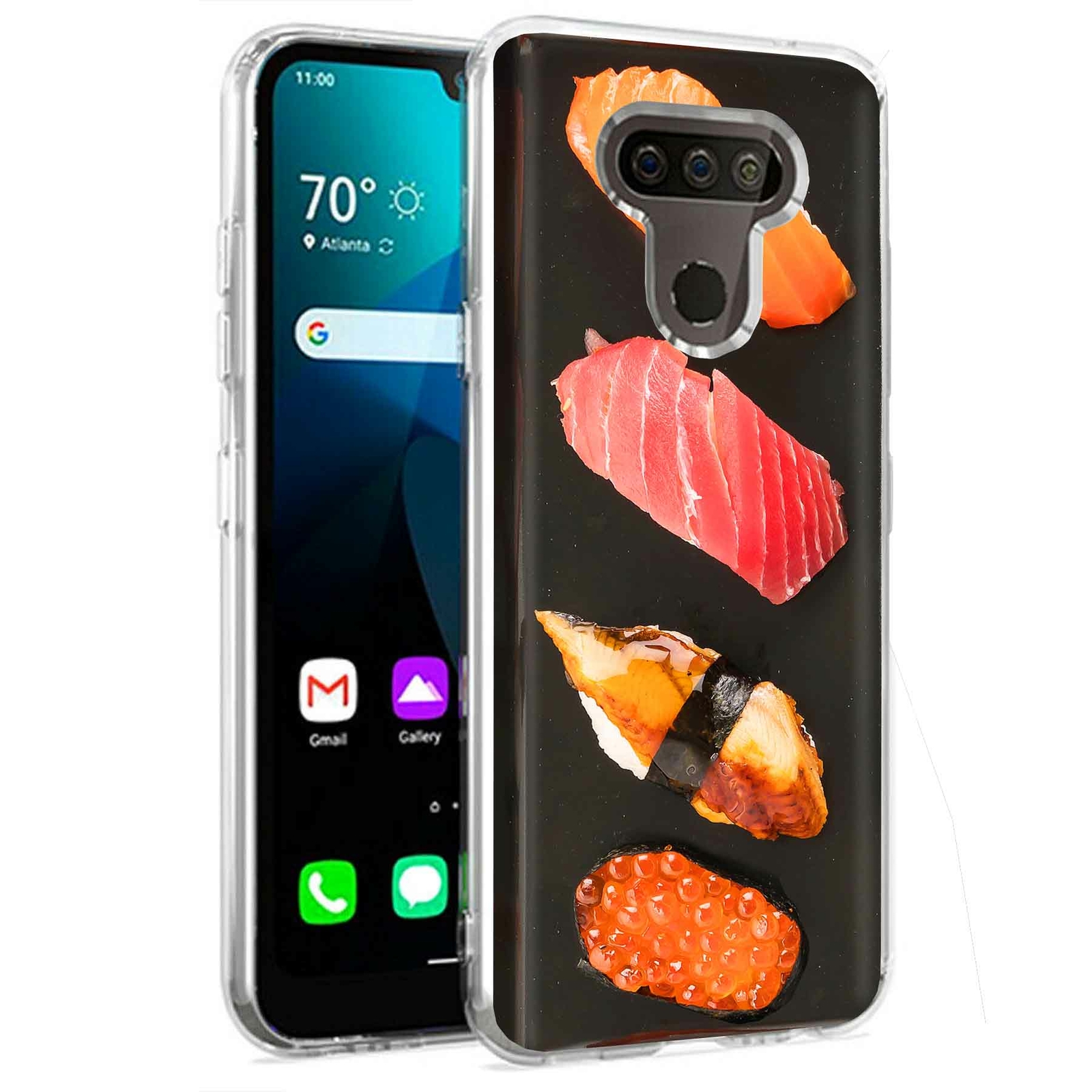 Phone Case for LG Harmony 4,Premier Pro Plus,K41, Sushi Print