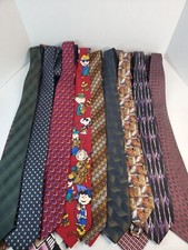 Men's Silk Tie Lot 26 58" Peanuts Cellini Fasson Cross Talbott Ties To Nature