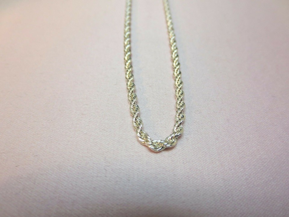 9.5 OR 10.5 INCH STERLING SILVER .925 PLATED 2.5 MM ROPE CHAIN ANKLET ...