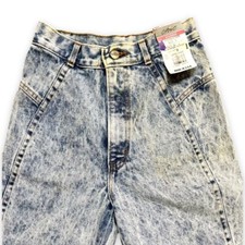 1980s CHIC Acid Wash Denim New With Tags Zip-Up SHORTS Juniors Sz: 5 Made USA