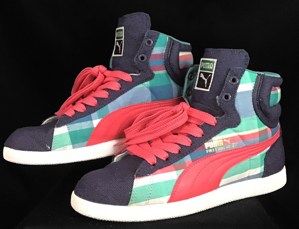 Puma First Round Lady Madras D High Top Sneaker Womans SZ - Main Image