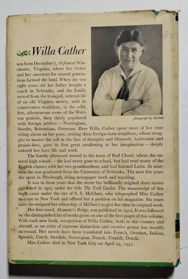 Willa Cather On Writing - Knopf, NY, 1949 - First Edition - Dust Jacket — 第 2/4 张图片