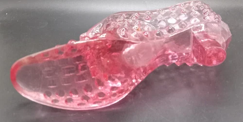 Vintage Fenton Pink Art Glass Cat Face Hobnail 5-1/2" Shoe/Slipper Collectible