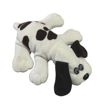Vintage Tonka Pound Puppies White Brown Spotted Dog Plush Stuffed Animal Toy 80s
