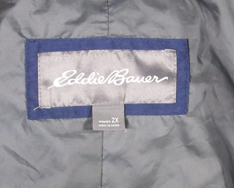 Chaqueta de Lluvia Eddie Bauer Weatheredge Parka Para Mujer 2X Azul Marino Costura con Capucha Sellada Usada en Excelente Condición Foto 3 de 4