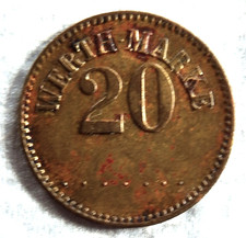 Niemcy; wartość(h) marka do 20 (fenigów), około 1900 roku; mosiądz: 2,72 g
