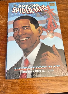 Amazing Spider-Man President Barack Obama Election Day Hardcover Marvel 2009 .