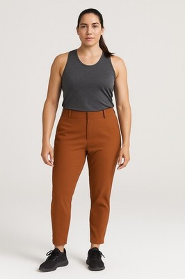 Fabletics Women s The Only Pant Large L Rust Orange NWT 4-Way Stretch Water