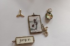 Set of Five Beach/Ocean Themed Pendants and Charms for Jewelry Making
