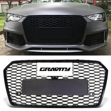 KÜHLERGRILL RS7-STYLE GLÄNZEND SCHWARZ ZUBEHÖR FÜR AUDI A7 S7 FACELIFT 2015-2018