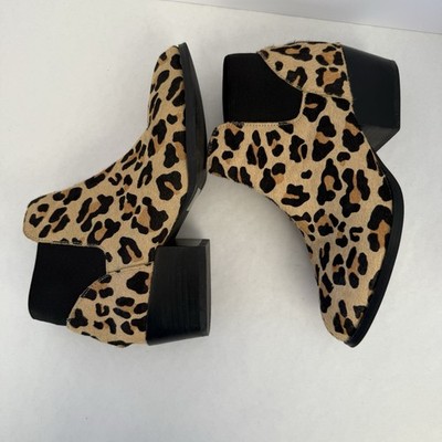 Steve Madden Leopard Cow Hair Slip On Booties Shoes Women s Sz 7B Used