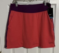 Nike Golf Womens No-Sew Dri-Fit Skort Skirt Short Salmon Purple Size M - New