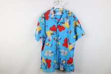 Vtg 60s 70s Mens XL Single Needle Flower Looped Collar Hawaiian Button Shirt USA