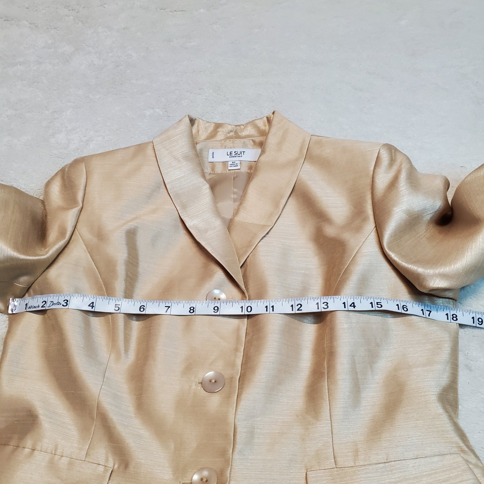 Le Suit Gold Holiday Gatsby Office Formal Classic Suit Set Jacket Pants 8 Petite