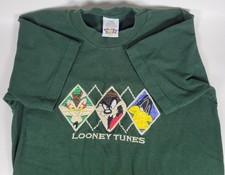 Looney Tunes Shirt Child Size L 14-16 90s Cartoon Wile Taz Daffy - Embroidery